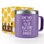 Gifts for Women and Mothers - Sometimes You Forget You Are Awesome 14 ounce oz Purple Mug Birthday Gifts