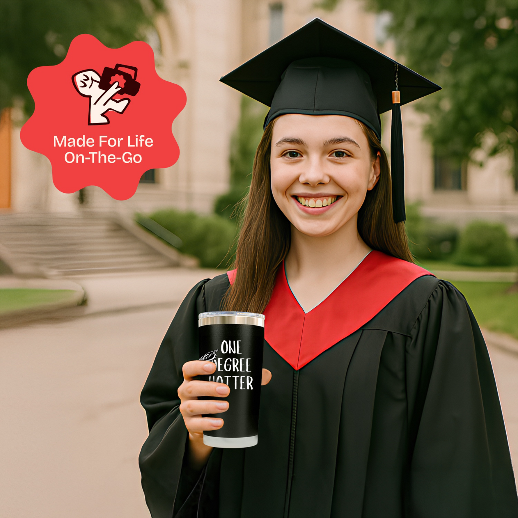 Gifts for Graduation - One Degree Hotter Black 20 ounce oz Tumbler