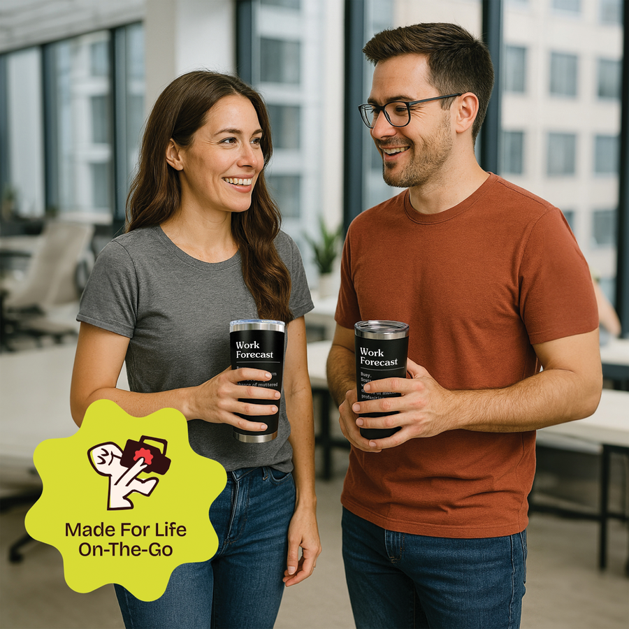 Gifts for Coworker - Work Forecast Black 20 ounce oz Tumbler