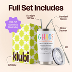 Gift for Mom Women Nurse - Chaos Coordinator White Nutritional Value 20 ounce oz Tumbler Birthday Gifts for Mom Boss Nurse