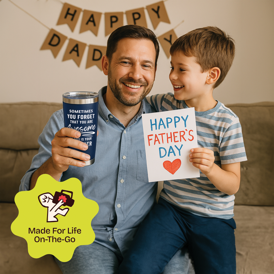 Gift for Fathers Dad - Sometimes You Forget You're Awesome (Masculine) Navy 20 ounce oz Birthday Gifts for Fathers Dad