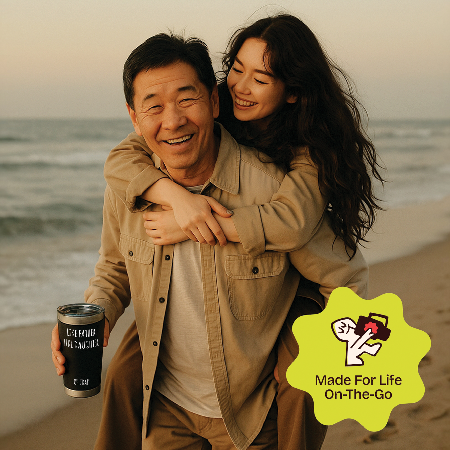 Gift for Fathers - Like Father Like Daugher Black 20 ounce oz Tumbler Dad Fathers Day