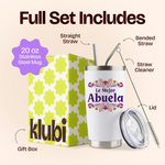 Gift for Grandma - Abuela Gift 20 ounce oz white Tumbler - Birthday Gifts for Women Grandma