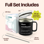 Gift for Mom Women Nurse - Chaos Coordinator Black 14 ounce oz Mug Birthday Gifts for Mom Women Nurse