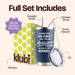 Gift for Fathers Dad - Sometimes You Forget You're Awesome (Masculine) Navy 20 ounce oz Birthday Gifts for Fathers Dad