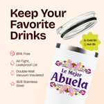 Gift for Grandma - Abuela Gift 20 ounce oz white Tumbler - Birthday Gifts for Women Grandma