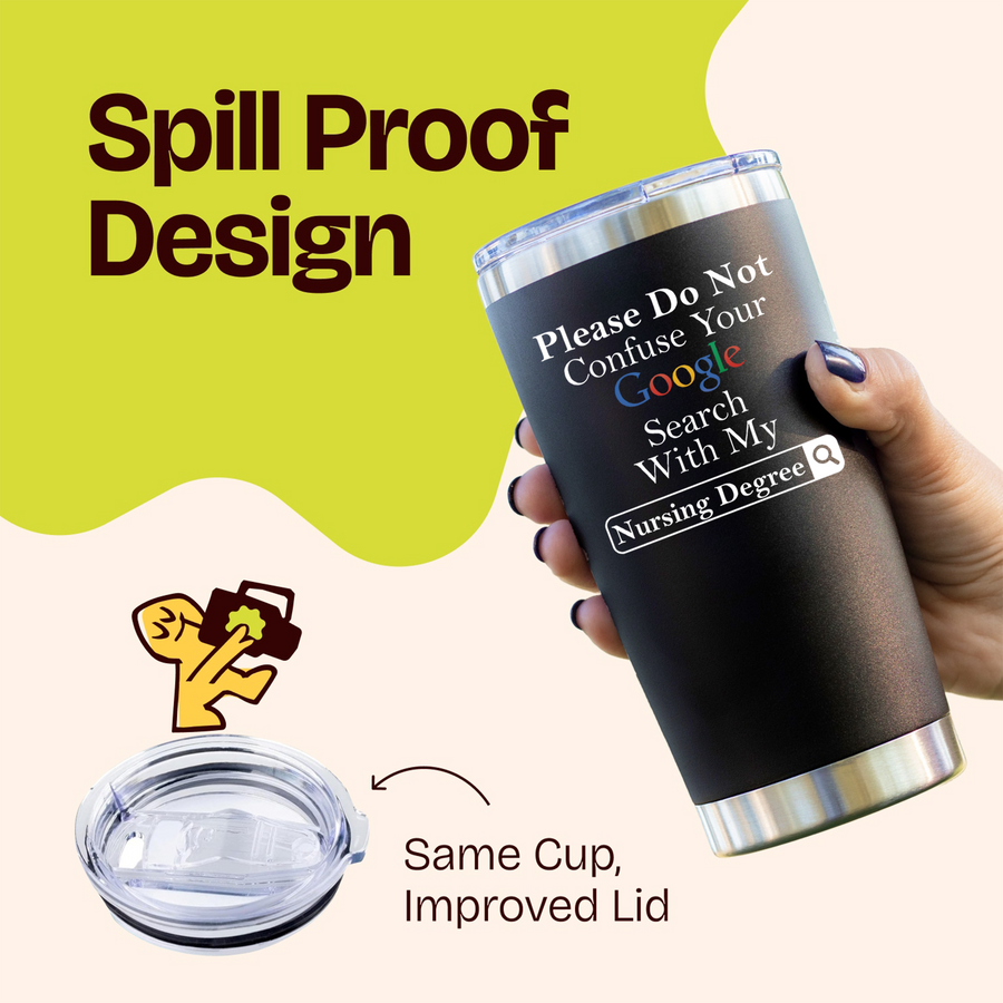 Gifts for Nurse Coworker - Google Nurse Black 20 ounce oz Tumbler Birthday Graduation
