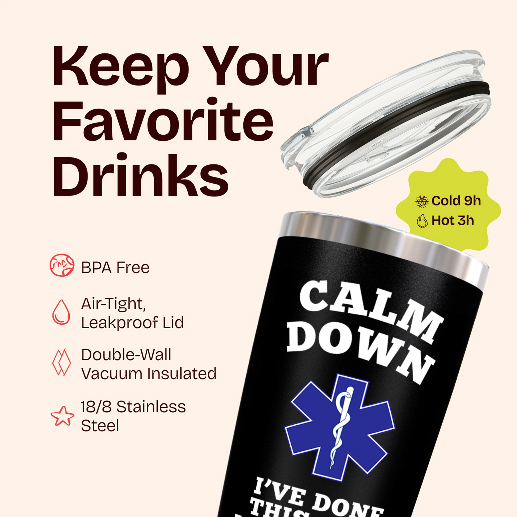 Gifts for Nurse Coworker - Calm Down I've Done This on A Mannequin - Black 20 ounce oz Tumbler Birthday Graduation
