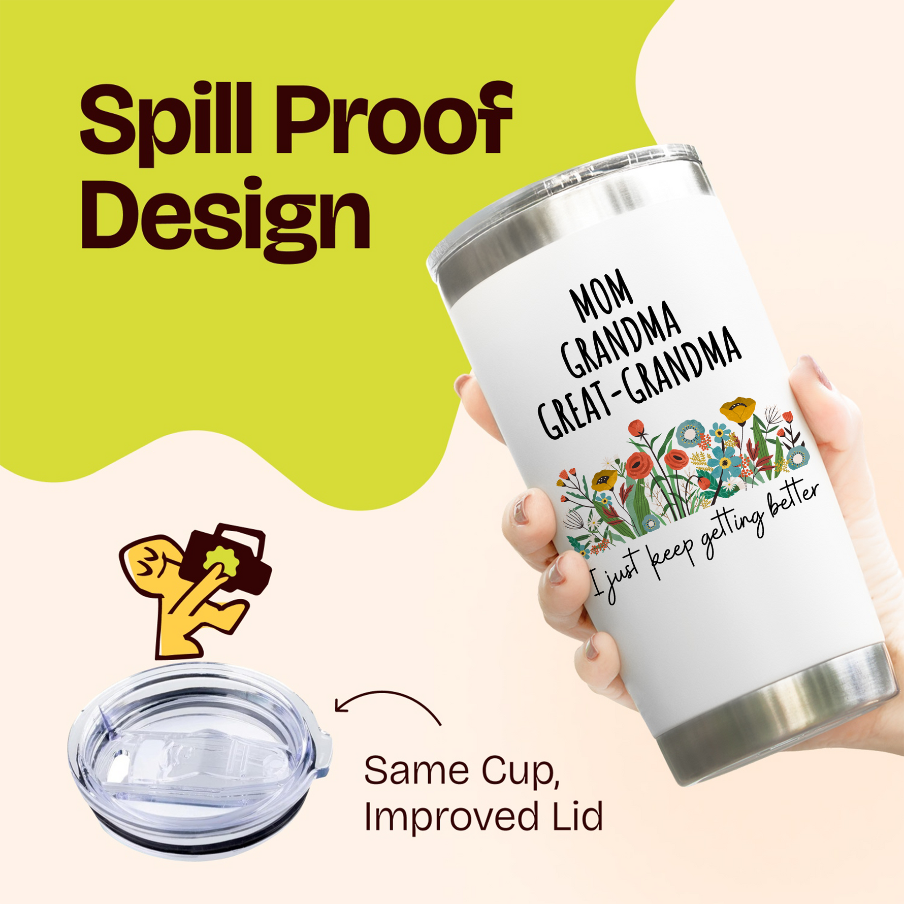 Gifts for Grandma - Great Grandma gifts coffee 20 ounce oz White Tumbler