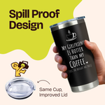 Gifts for Girlfriend Wife - Girlfriend Hotter Than Coffee Black 20 ounce oz Tumbler Gifts Love Girlfriend Wife