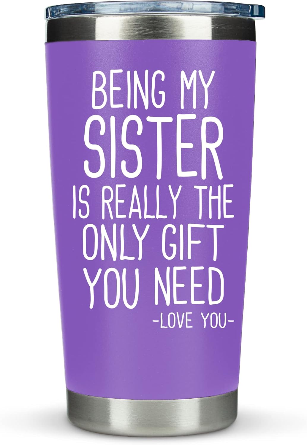 KLUBI Birthday Gifts for Sister From Brother - Being My Sister Is The Only Gift You Need 20oz Gifts for My Sister On Her Birthday Gift