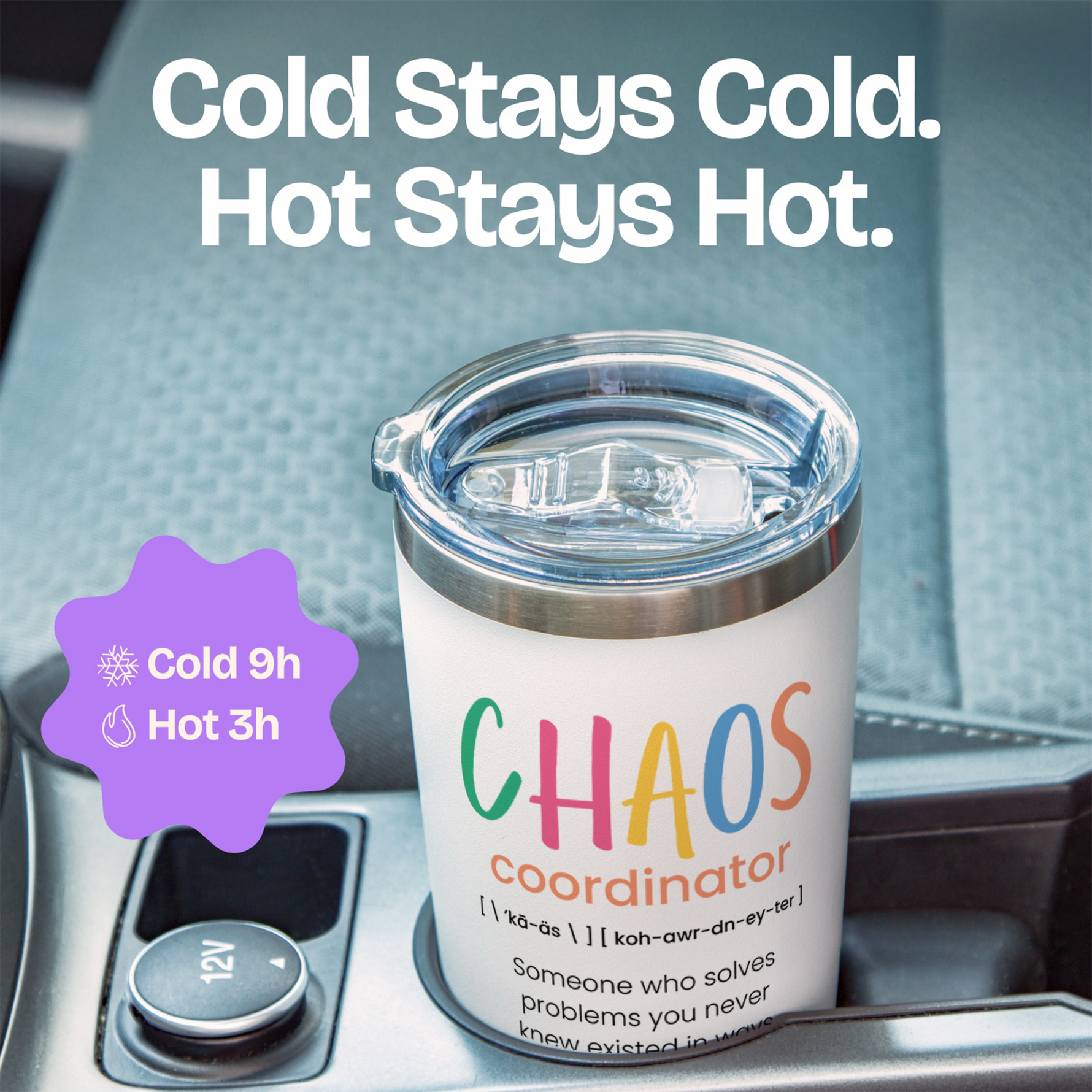 Gift for Mom Women Nurse - Chaos Coordinator White Nutritional Value 20 ounce oz Tumbler Birthday Gifts for Mom Boss Nurse