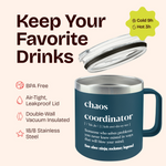 Gift for Boss Coworker - Chaos Coordinator Navy 14 ounce oz Mug Birthday Gifts for Boss Coworkers