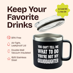 Gifts for Grandpa - Not My Granddaughter Black 14 ounce oz Mug Grandpa Grandfather