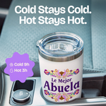 Gift for Grandma - Abuela Gift 20 ounce oz white Tumbler - Birthday Gifts for Women Grandma