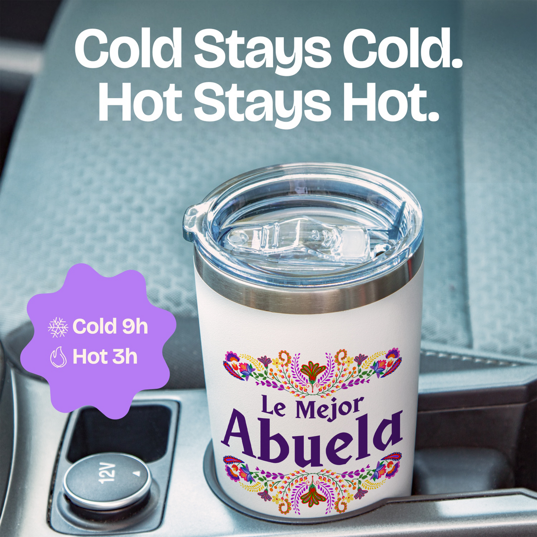 Gift for Grandma - Abuela Gift 20 ounce oz white Tumbler - Birthday Gifts for Women Grandma