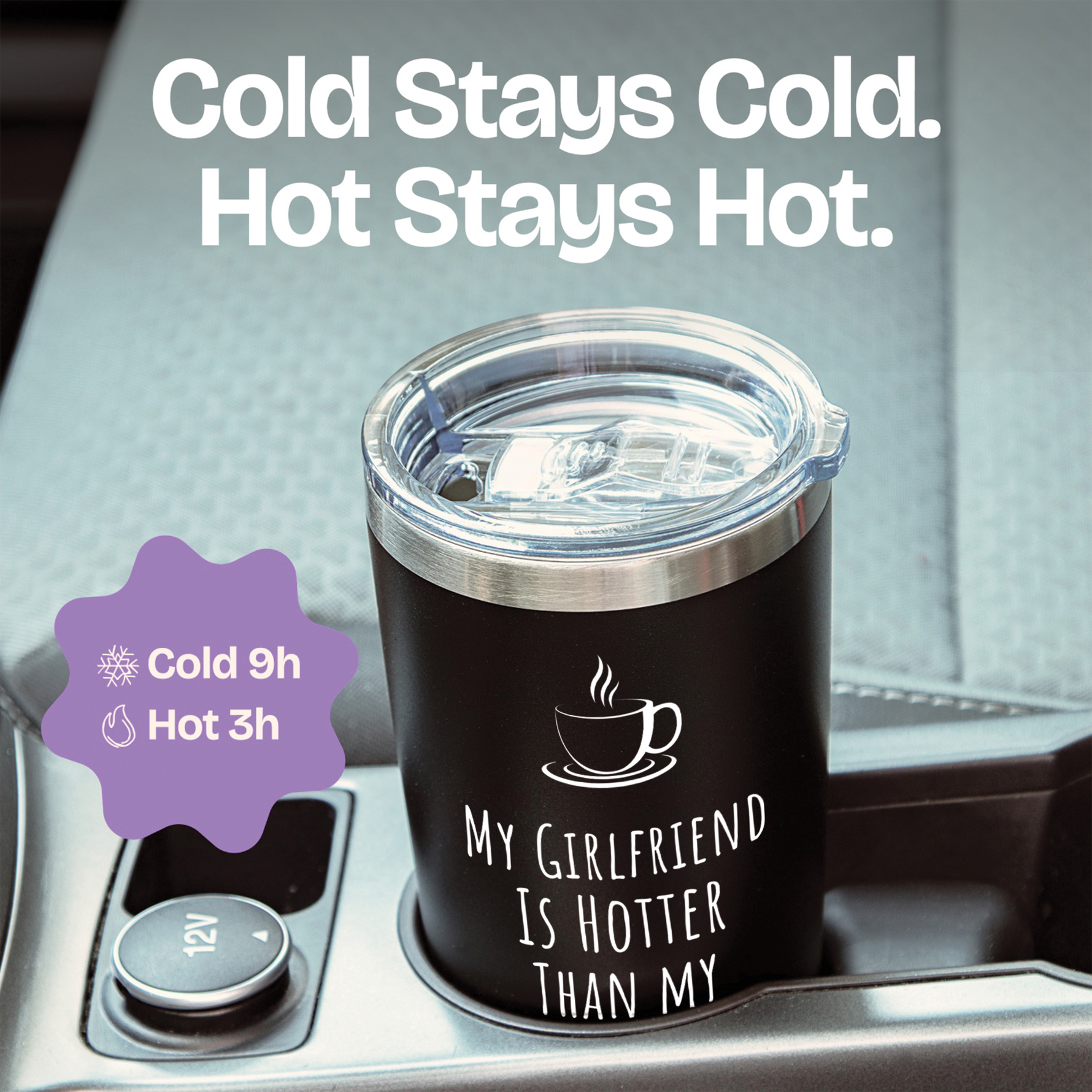 Gifts for Girlfriend Wife - Girlfriend Hotter Than Coffee Black 20 ounce oz Tumbler Gifts Love Girlfriend Wife