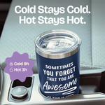Gift for Fathers Dad - Sometimes You Forget You're Awesome (Masculine) Navy 20 ounce oz Birthday Gifts for Fathers Dad