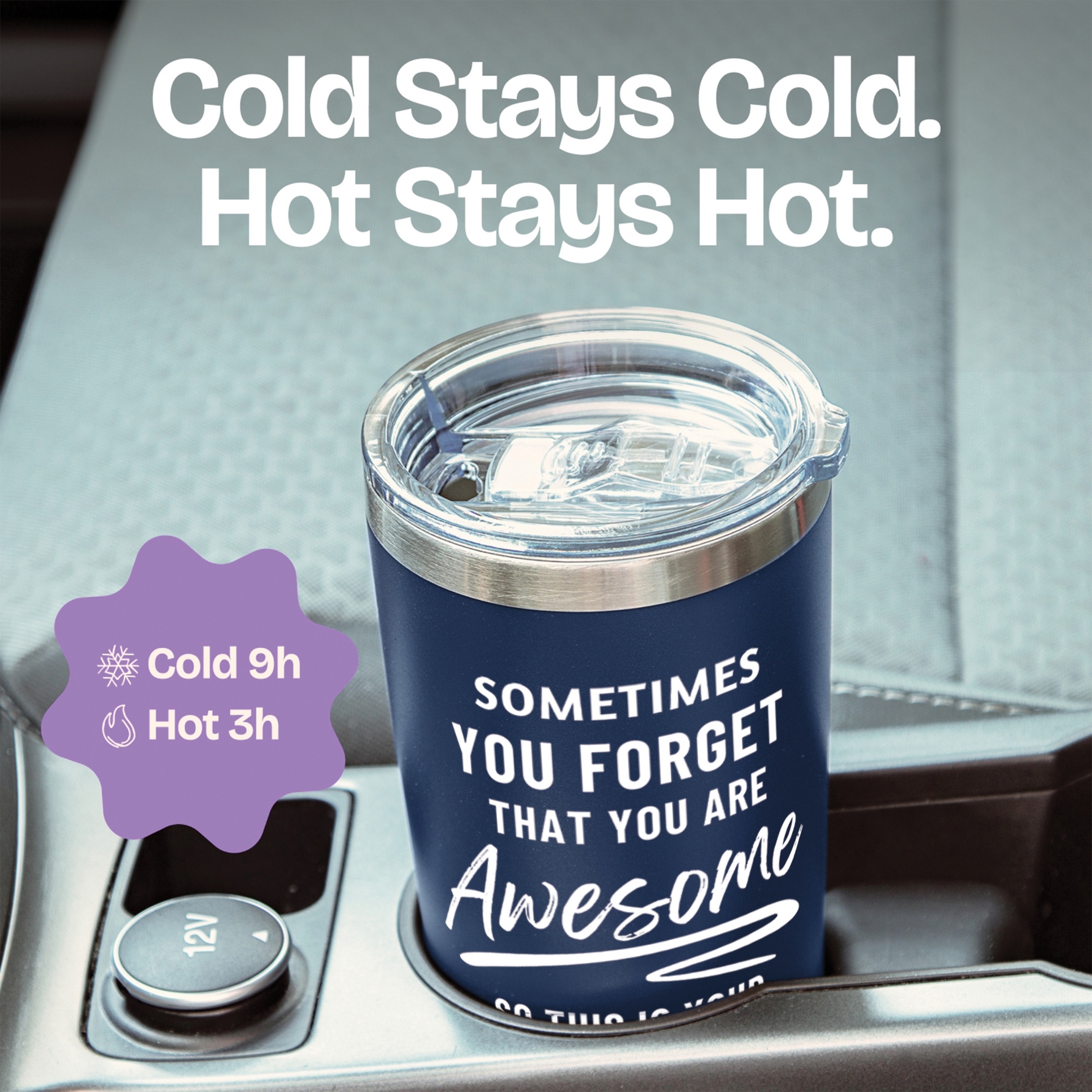 Gift for Fathers Dad - Sometimes You Forget You're Awesome (Masculine) Navy 20 ounce oz Birthday Gifts for Fathers Dad