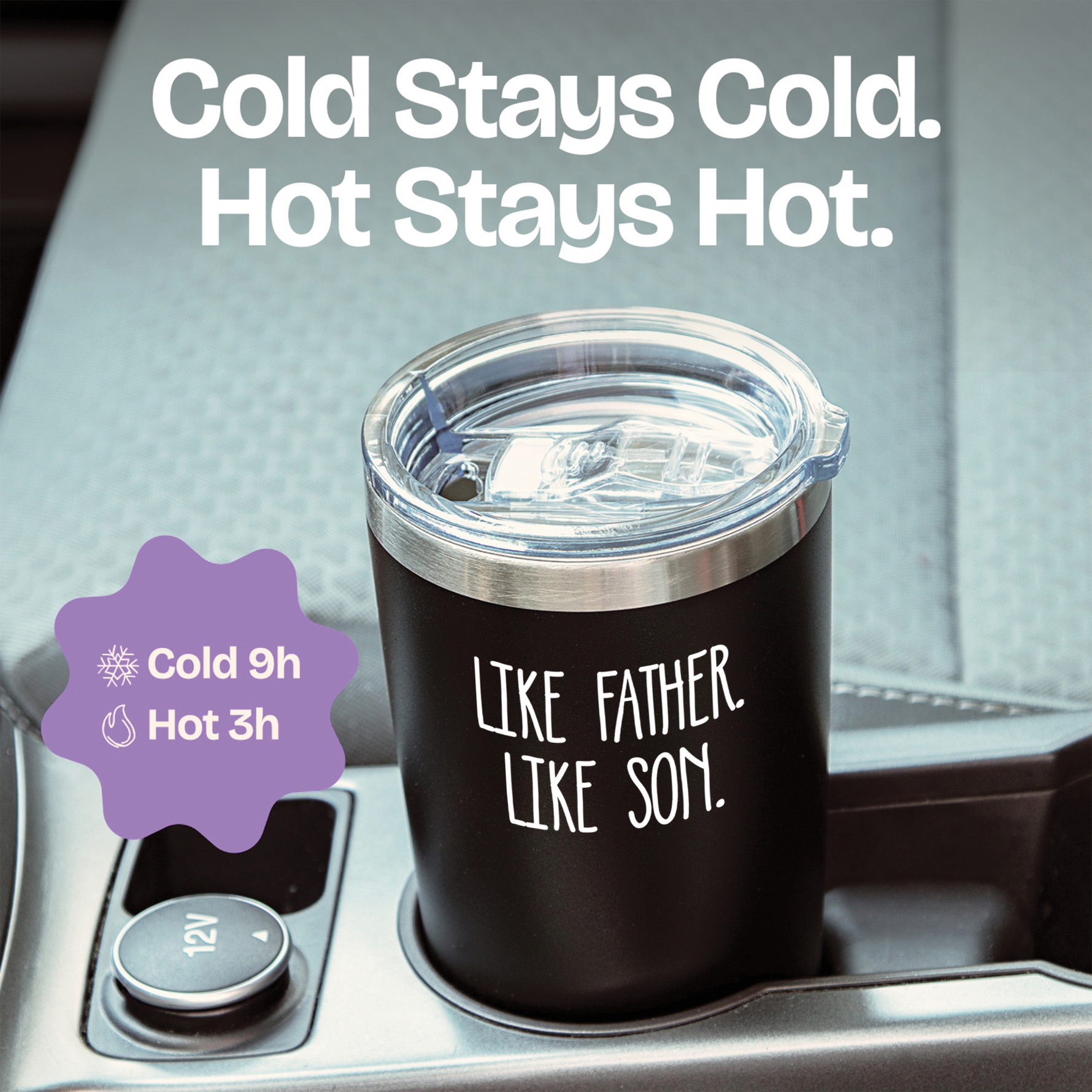 Gift for Fathers - Like Father Like Son Black 20 ounce oz Tumbler Fathers Day