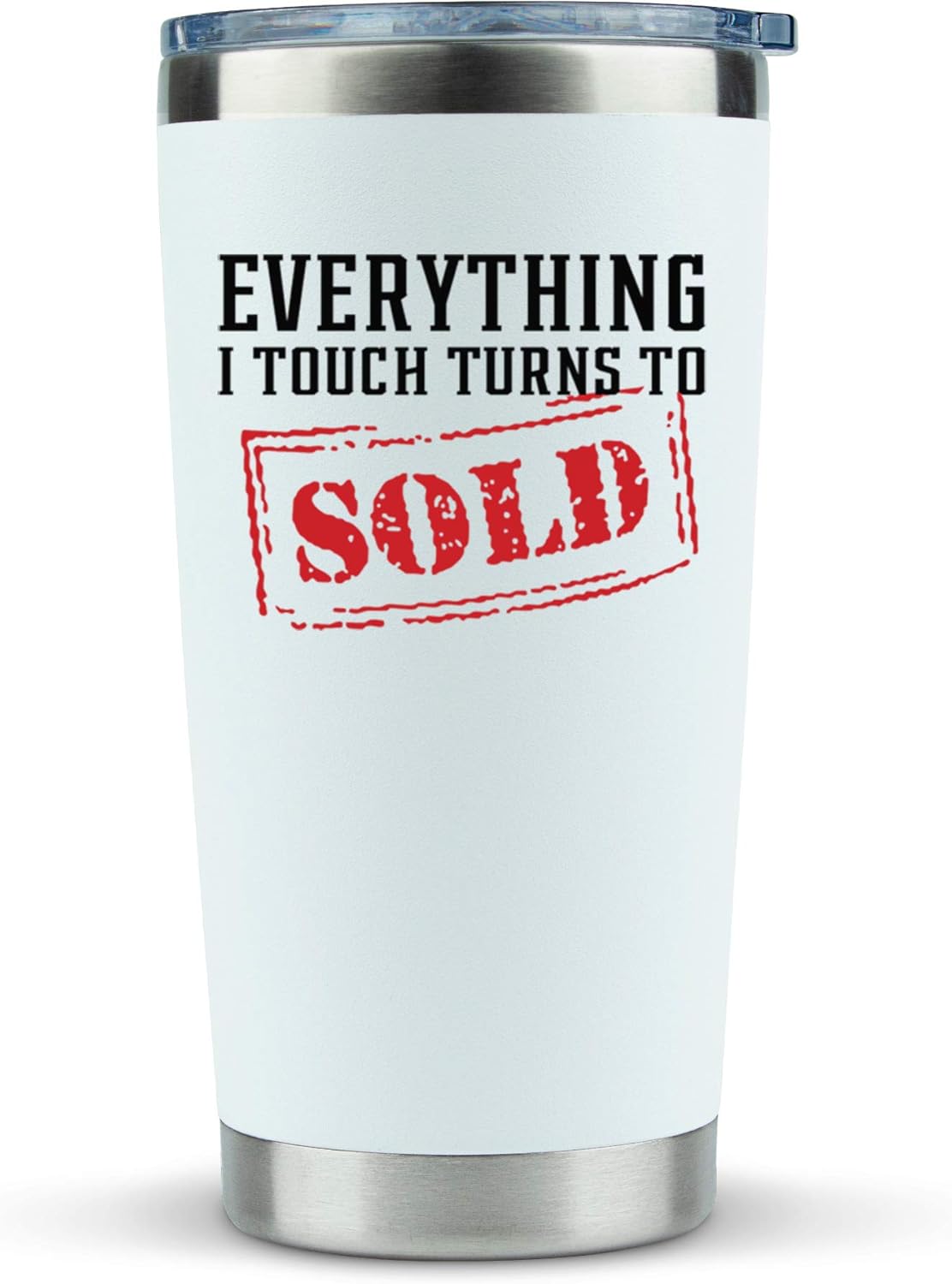 KLUBI Real Estate Agent Gifts - Everything I Touch Turns To Sold Tumbler 20oz Realtor Gifts for Men Women Gifts