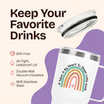 Gifts for Teachers - Rainbow Teacher White 20 ounce with handle oz Tumbler