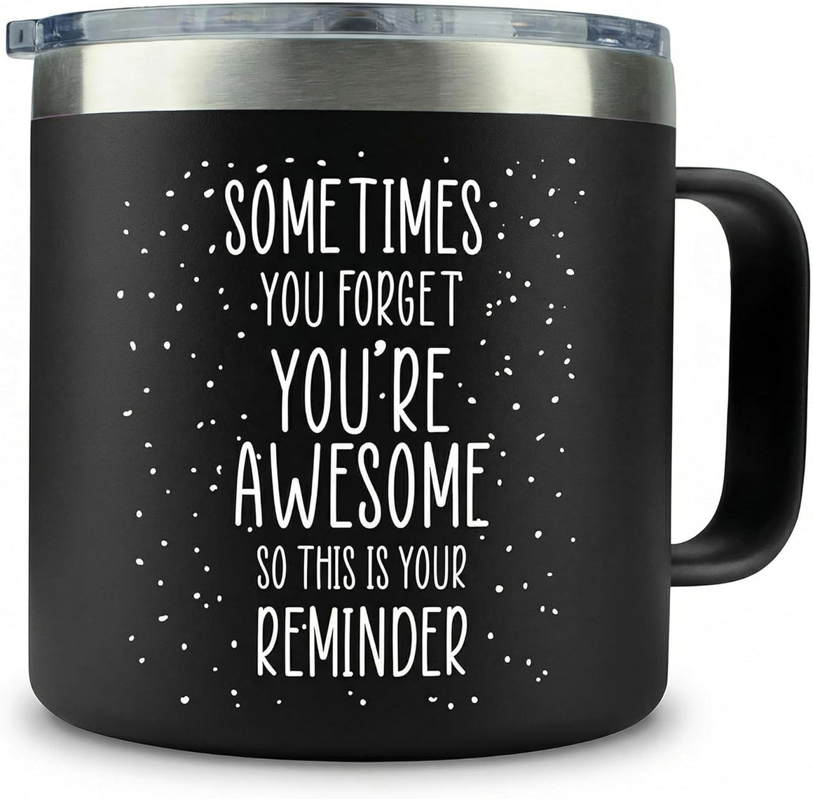 Gift for Mom Dad - Sometimes You Forget You're Awesome Black 14 ounce oz Birthday Gifts for Men Women Dad Mom