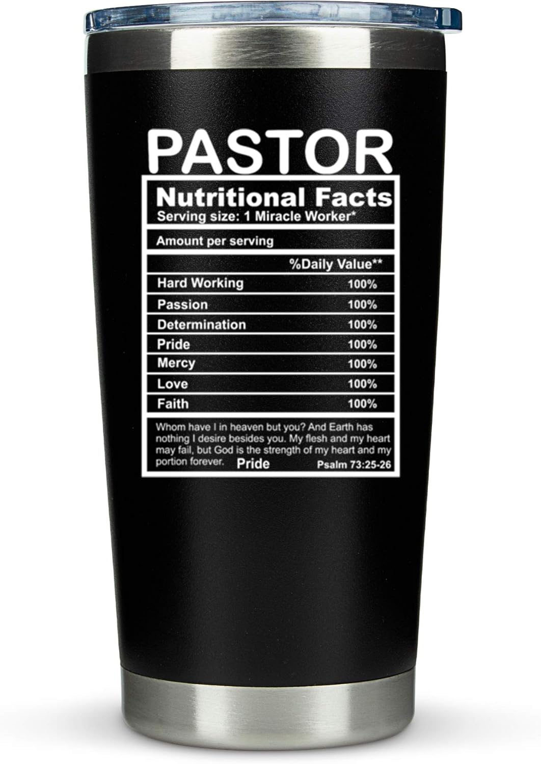 KLUBI Pastor Gifts for Men Women 20 Ounce Travel Coffee Mug Tumbler Funny Gift Idea for Pastor Appreciation Gifts