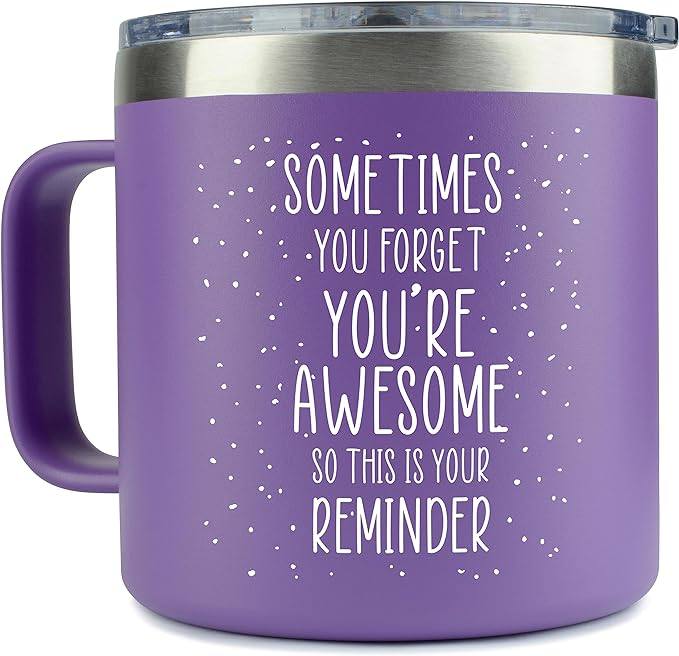 Gifts for Women and Mothers - Sometimes You Forget You Are Awesome 14 ounce oz Purple Mug Birthday Gifts