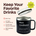 Gift for Mom Women Nurse - Chaos Coordinator Black 14 ounce oz Mug Birthday Gifts for Mom Women Nurse