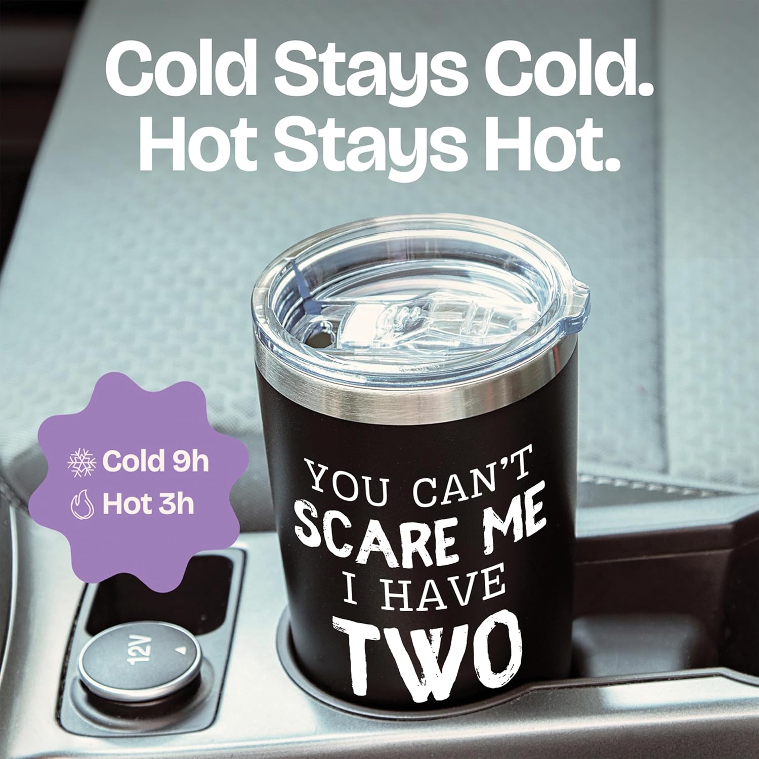 Gift for Fathers - You Can't Scare Me I have Two Daughters Black 20 ounce oz Tumbler gift from daughter
