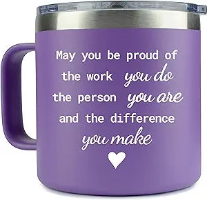 Be Proud - Tumbler 14oz - Stainless Steel, Double-Walled Insulation, Spill Resistant Lid, Portable with Straw and Cleaning Brush
