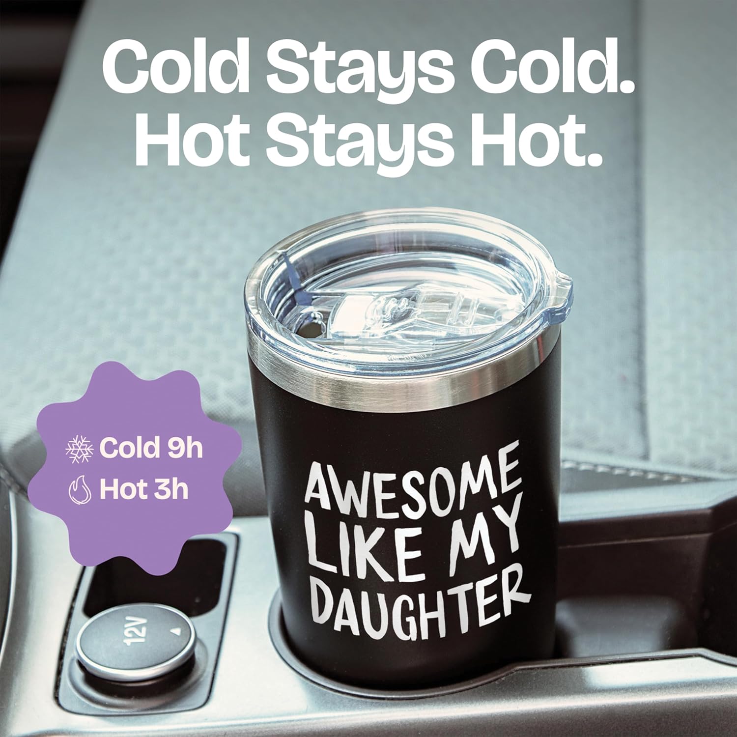 Gift for Father Dad - Awesome like My Daughter Engraved Black 20 ounce oz Tumbler Birthday Gift for Father Dad
