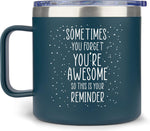 Gift for Mom and Women - Sometimes You Forget You're Awesome Navy 14 ounce oz Birthday Gifts for Women