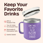 Gifts for Women and Mothers - Sometimes You Forget You Are Awesome 14 ounce oz Purple Mug Birthday Gifts