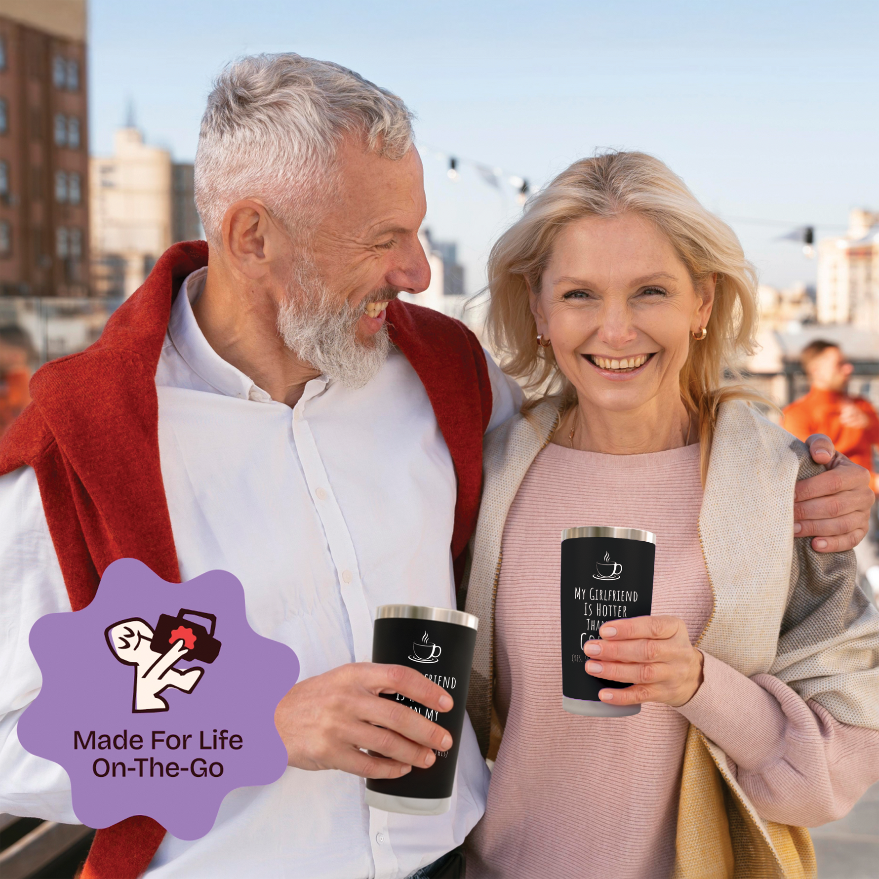 Gifts for Girlfriend Wife - Girlfriend Hotter Than Coffee Black 20 ounce oz Tumbler Gifts Love Girlfriend Wife