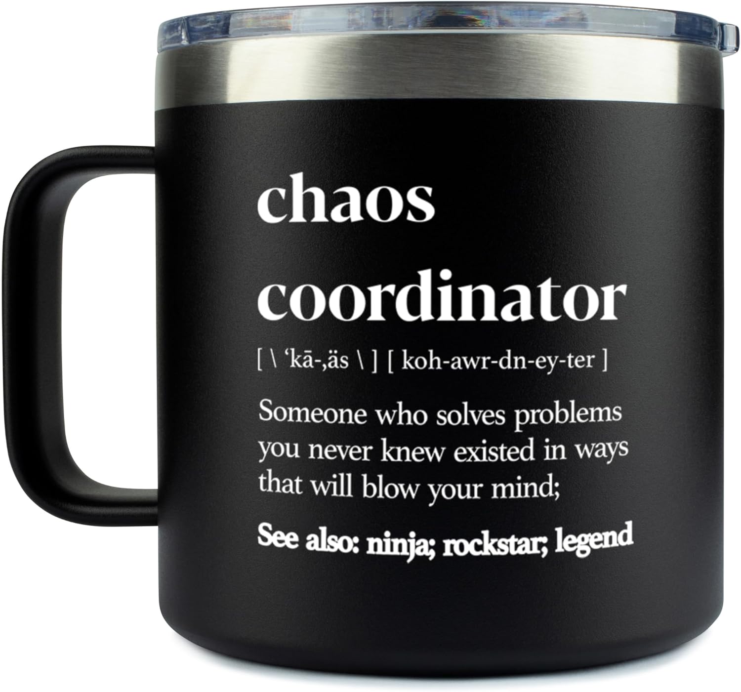 Gift for Mom Women Nurse - Chaos Coordinator Black 14 ounce oz Mug Birthday Gifts for Mom Women Nurse