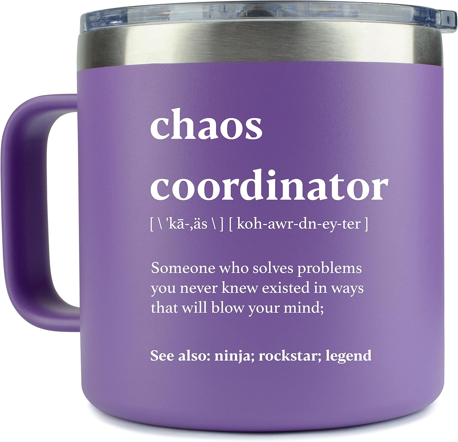 Gift for Mom Nurse - Chaos Coordinator Purple 14 ounce oz Mug Gifts for Mom Women Nurse