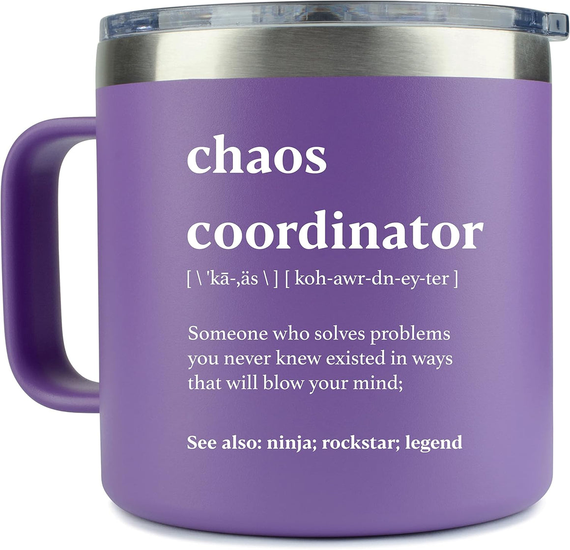 Gift for Mom Nurse - Chaos Coordinator Purple 14 ounce oz Mug Gifts for Mom Women Nurse
