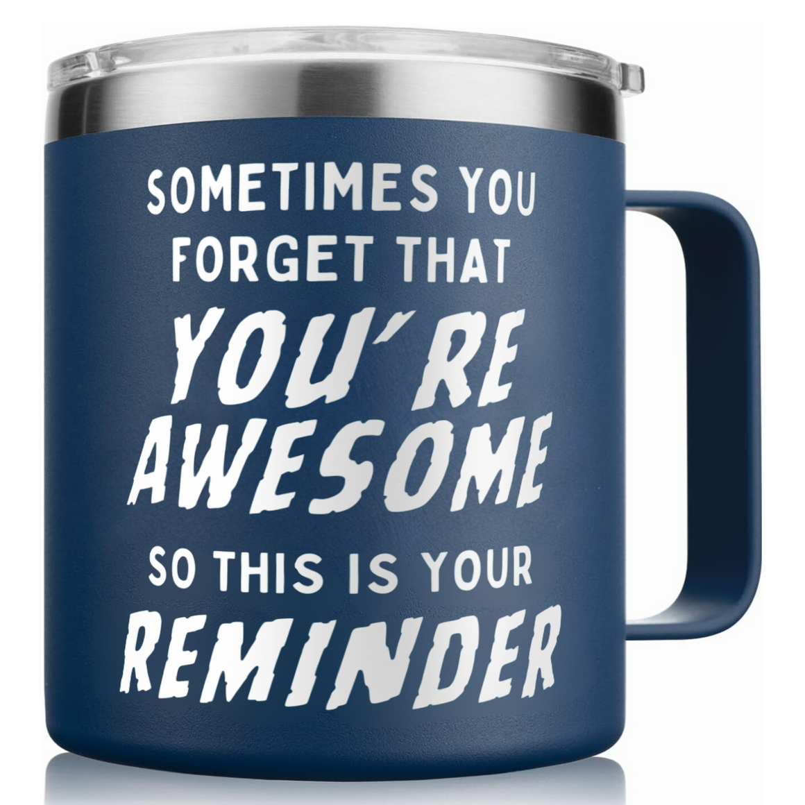 Gift for Fathers Dad - Sometimes You Forget You're Awesome (Masculine) Navy 14 ounce oz Mug for Fathers Dad