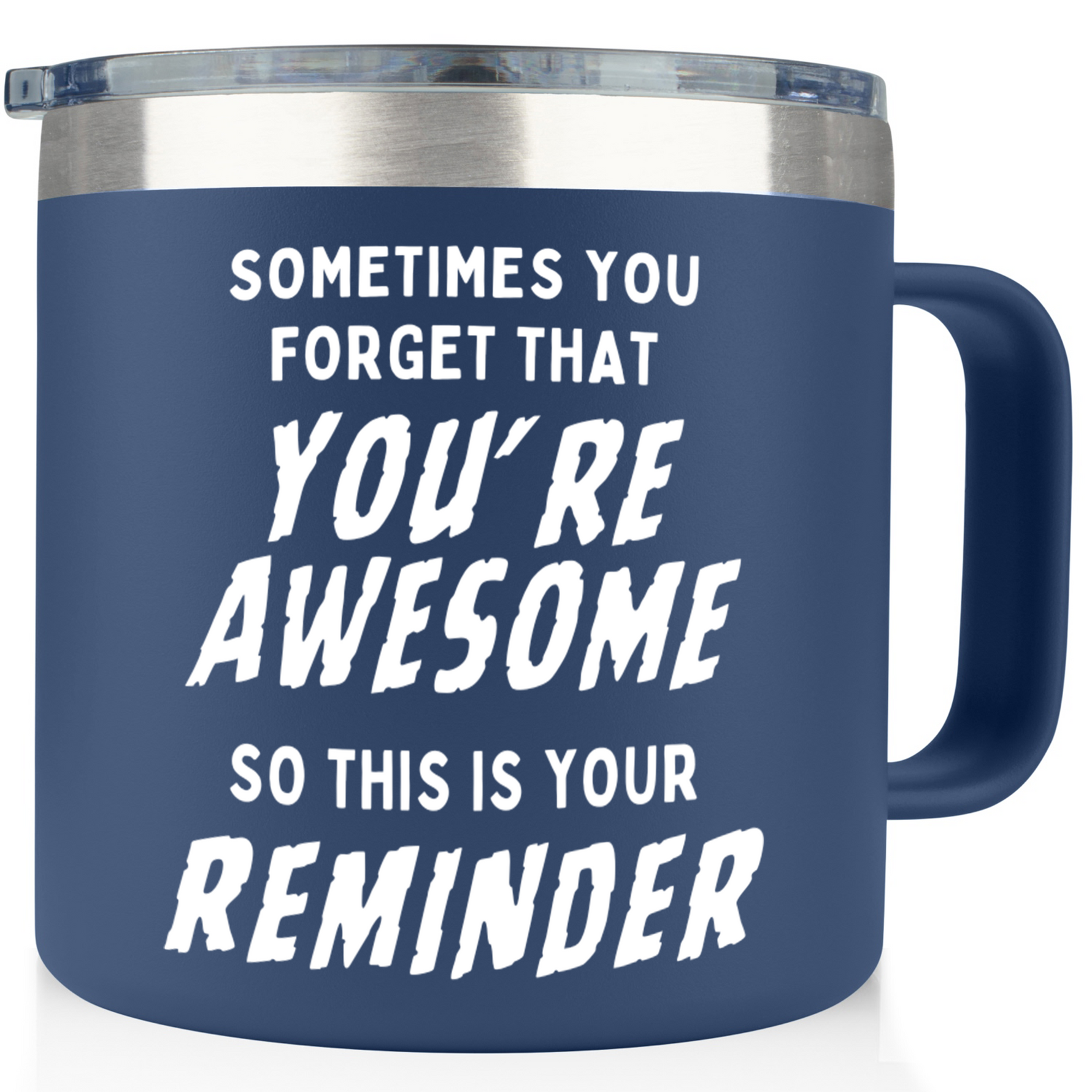 Gift for Fathers Dad - Sometimes You Forget You're Awesome (Masculine) Navy 14 ounce oz Mug for Fathers Dad