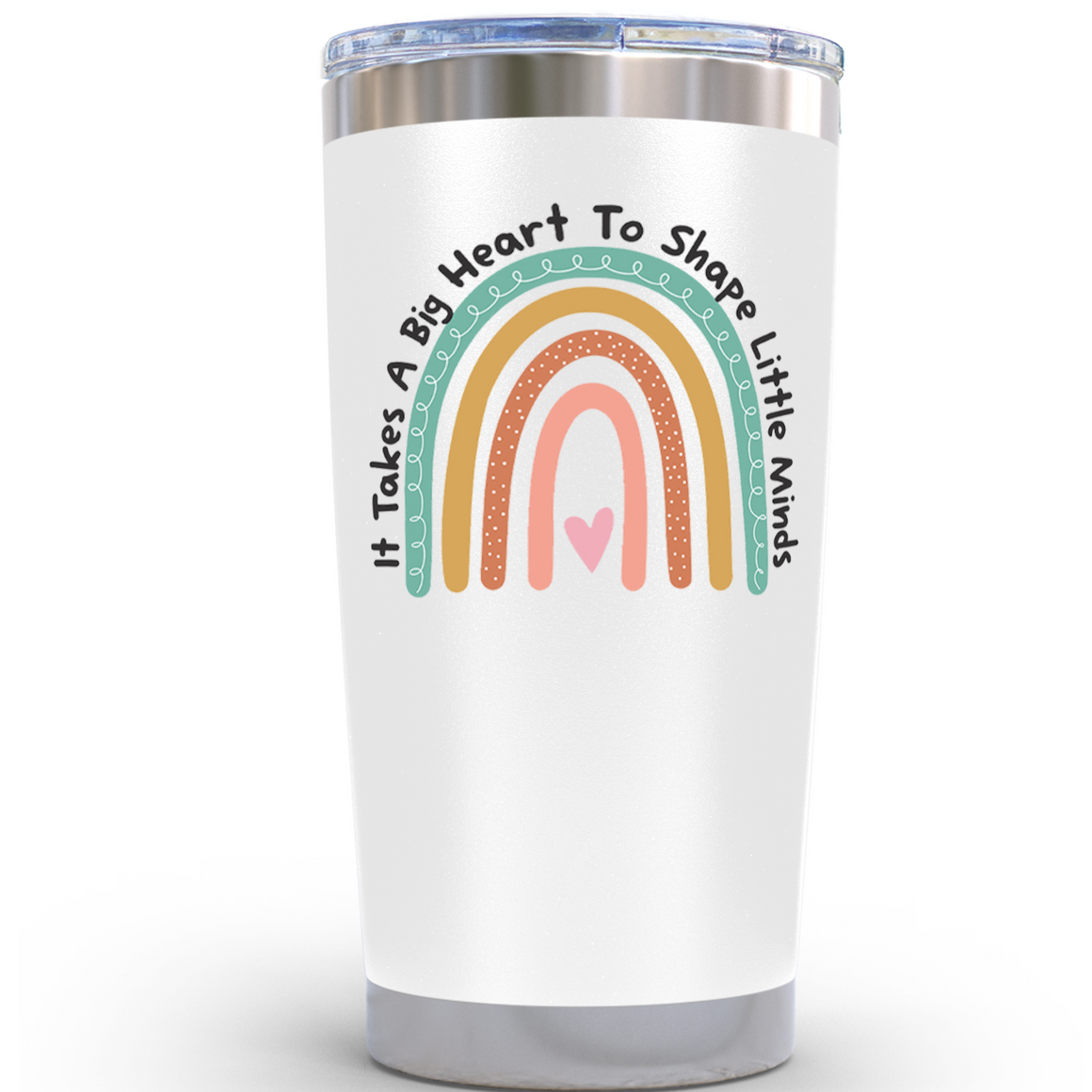 Gifts for Teachers - Rainbow Teacher White 20 ounce oz Tumbler