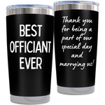 Gift for Wedding Officiant - Best Officiant 2side Black 20 ounce oz Tumbler