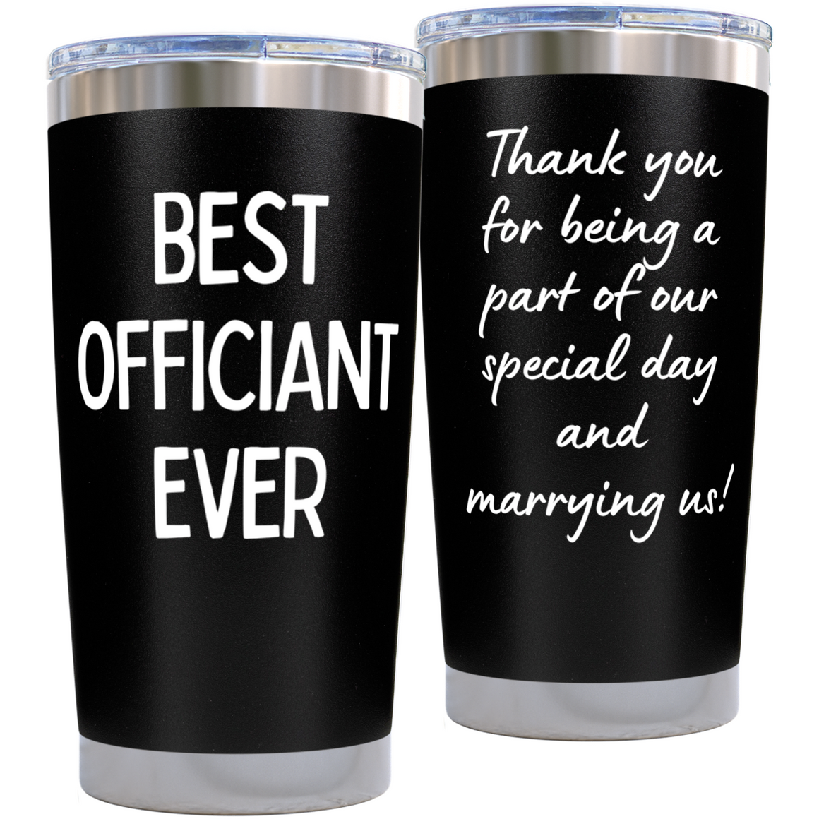 Gift for Wedding Officiant - Best Officiant 2side Black 20 ounce oz Tumbler