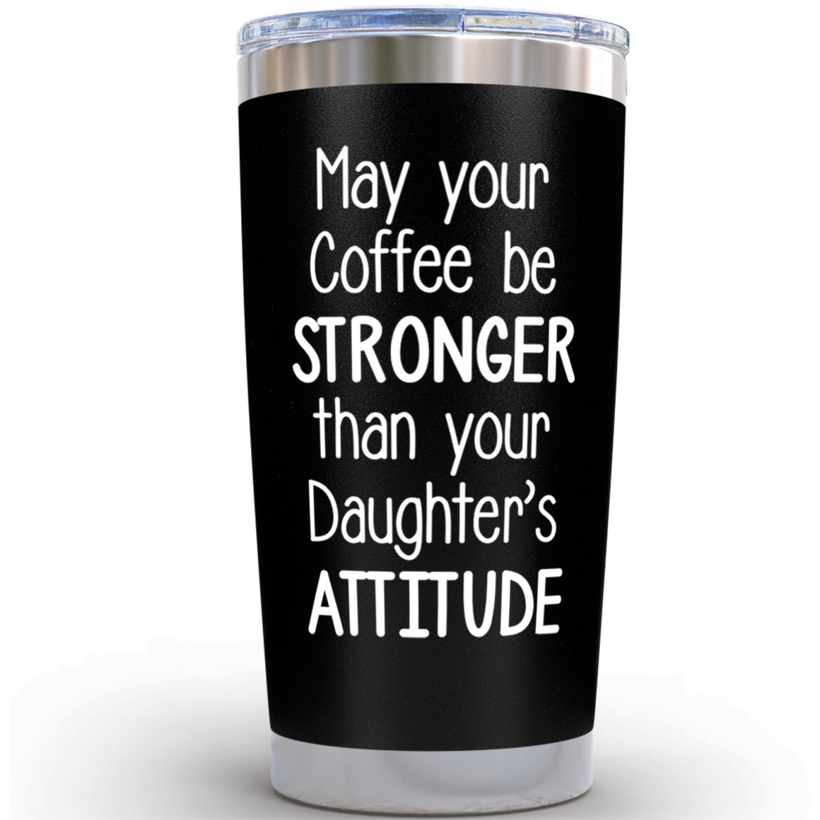 Gift for Fathers - CUT Coffee Stronger Black 20 ounce oz Tumbler Fathers Day Birthday Dad