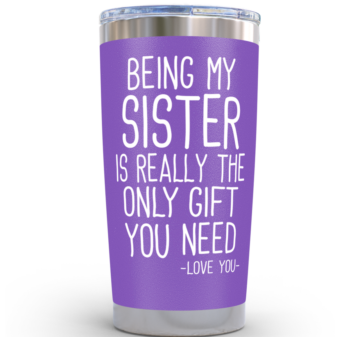 Gifts for Sister - Being My Sister Gift Purple 20 ounce oz Tumbler Birthday Gifts for Women and Sisters