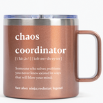 Gift for Mom Women Nurse - Chaos Coordinator Rose Gold 14 ounce oz Mug Gifts for Mom Women Coworker Nurse