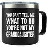 Gifts for Grandpa - Not My Granddaughter Black 14 ounce oz Mug Grandpa Grandfather