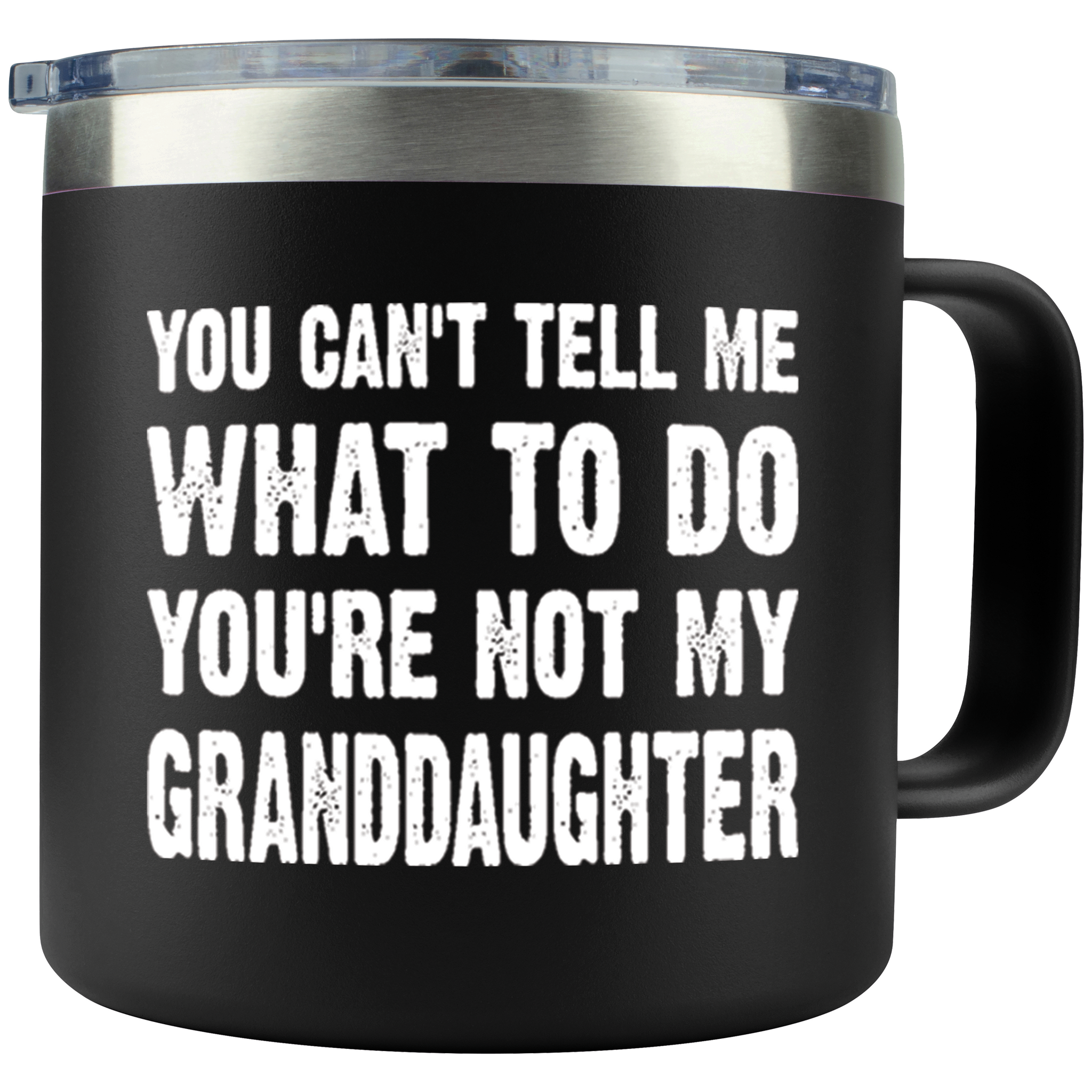 Gifts for Grandpa - Not My Granddaughter Black 14 ounce oz Mug Grandpa Grandfather