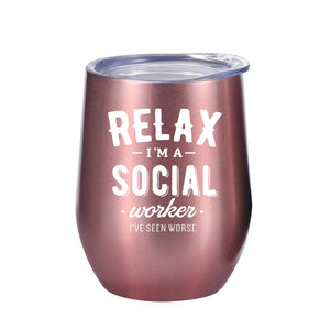 Social Worker Gifts - Tumbler/Mug 12oz for Coffee, Wine or Any Drink
